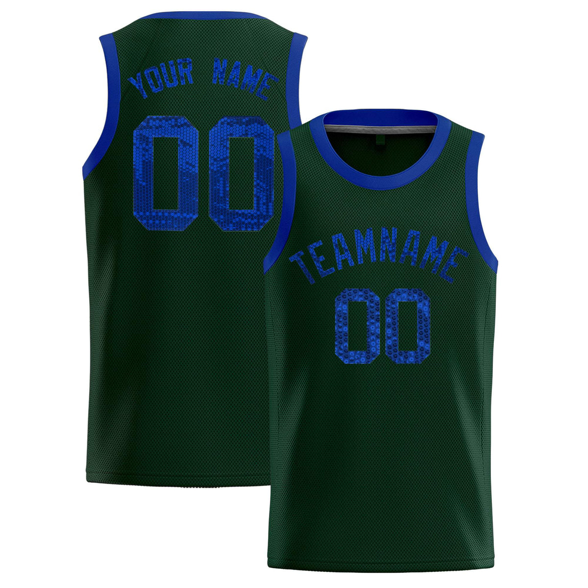 Custom Hunter Green Sequined Tops Athletic Basketball Jersey|KXKSHOP