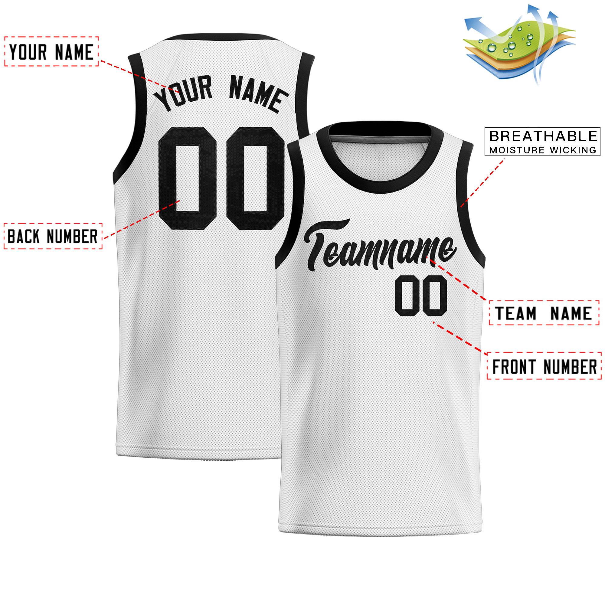 Custom White Sequined Tops Athletic Basketball Jersey|KXKSHOP