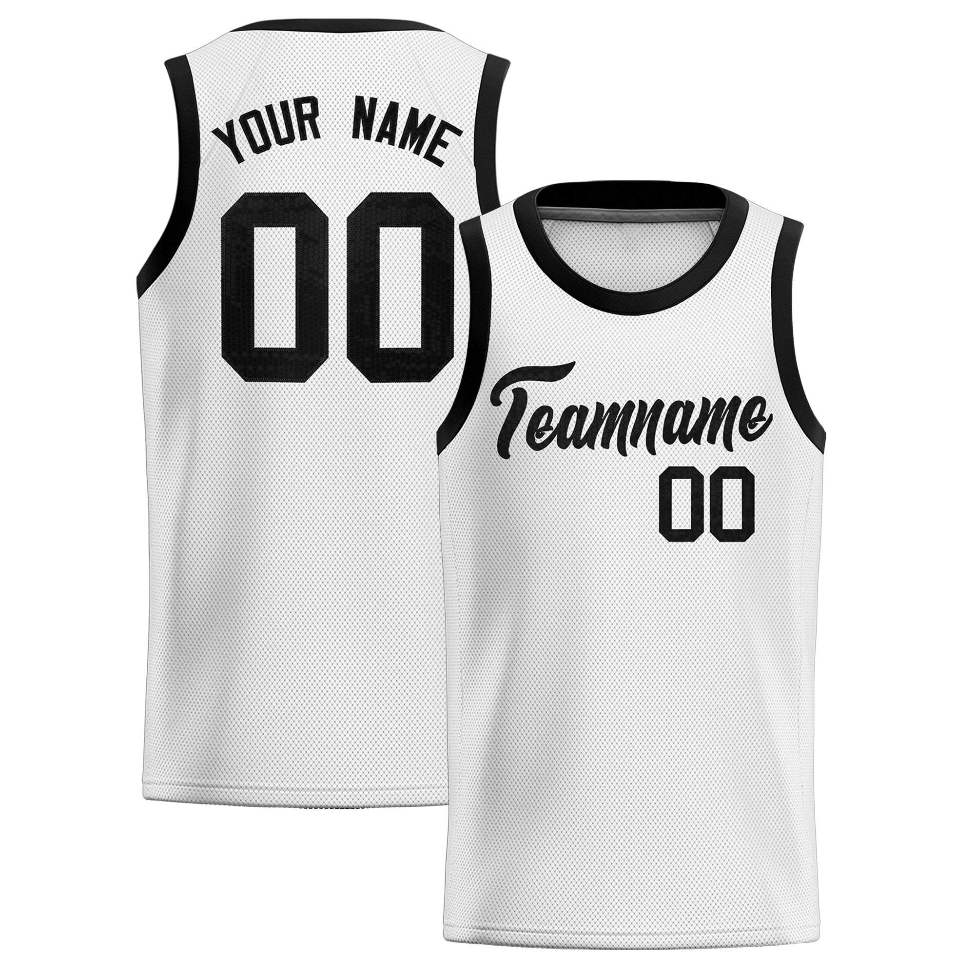 Custom White Sequined Tops Athletic Basketball Jersey|KXKSHOP