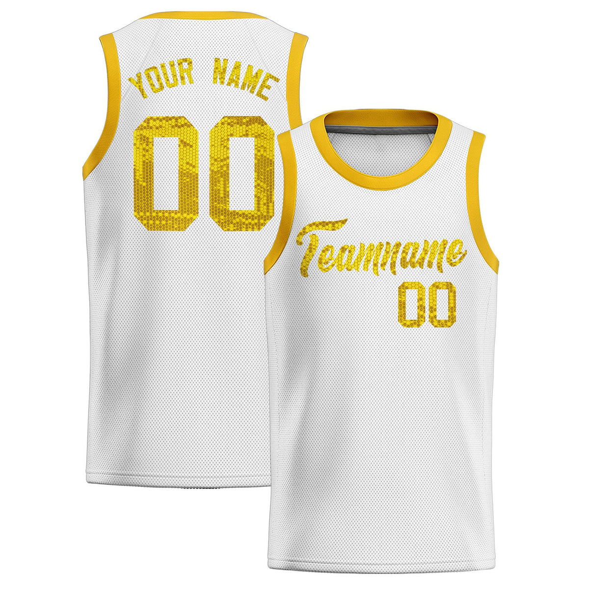 Custom White Sequined Tops Athletic Basketball Jersey|KXKSHOP