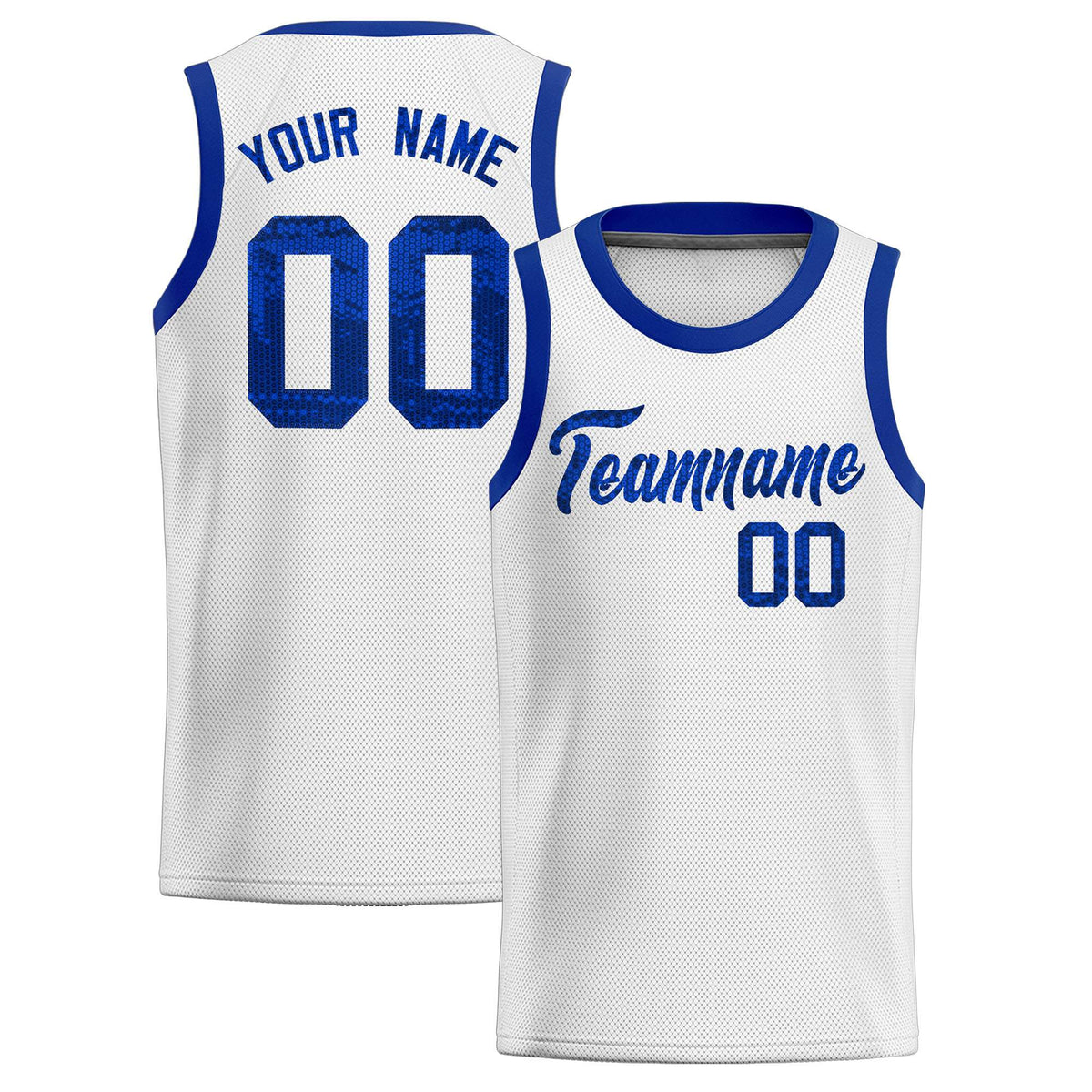 Custom White Sequined Tops Athletic Basketball Jersey|KXKSHOP