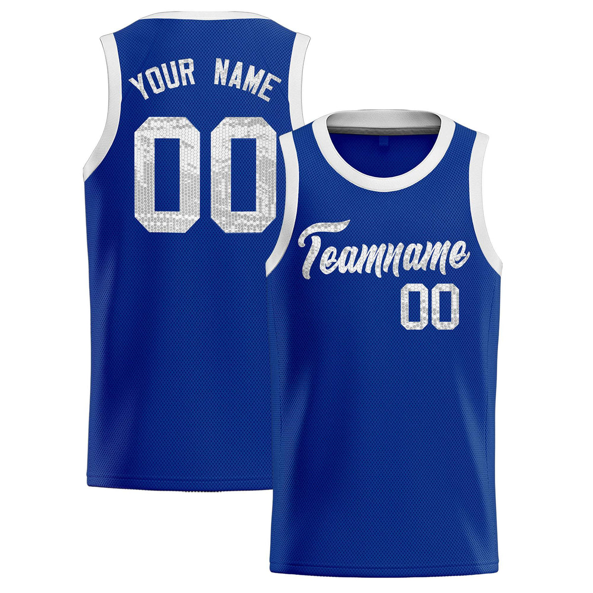 Custom Royal Sequined Tops Athletic Basketball Jersey|KXKSHOP
