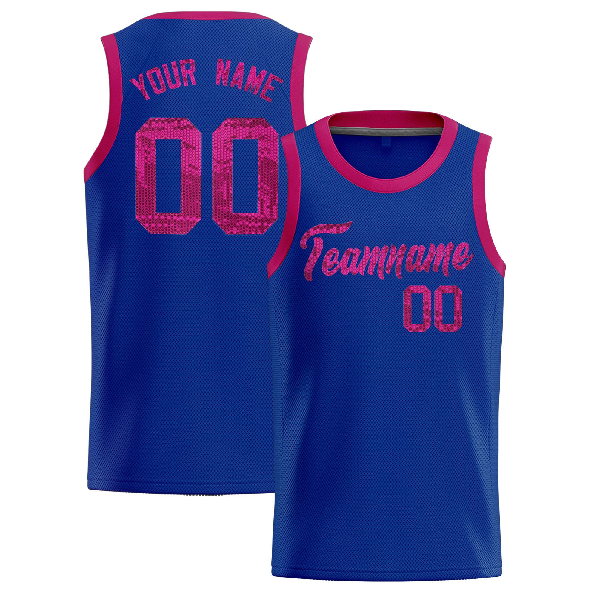 Custom Royal Sequined Tops Athletic Basketball Jersey|KXKSHOP