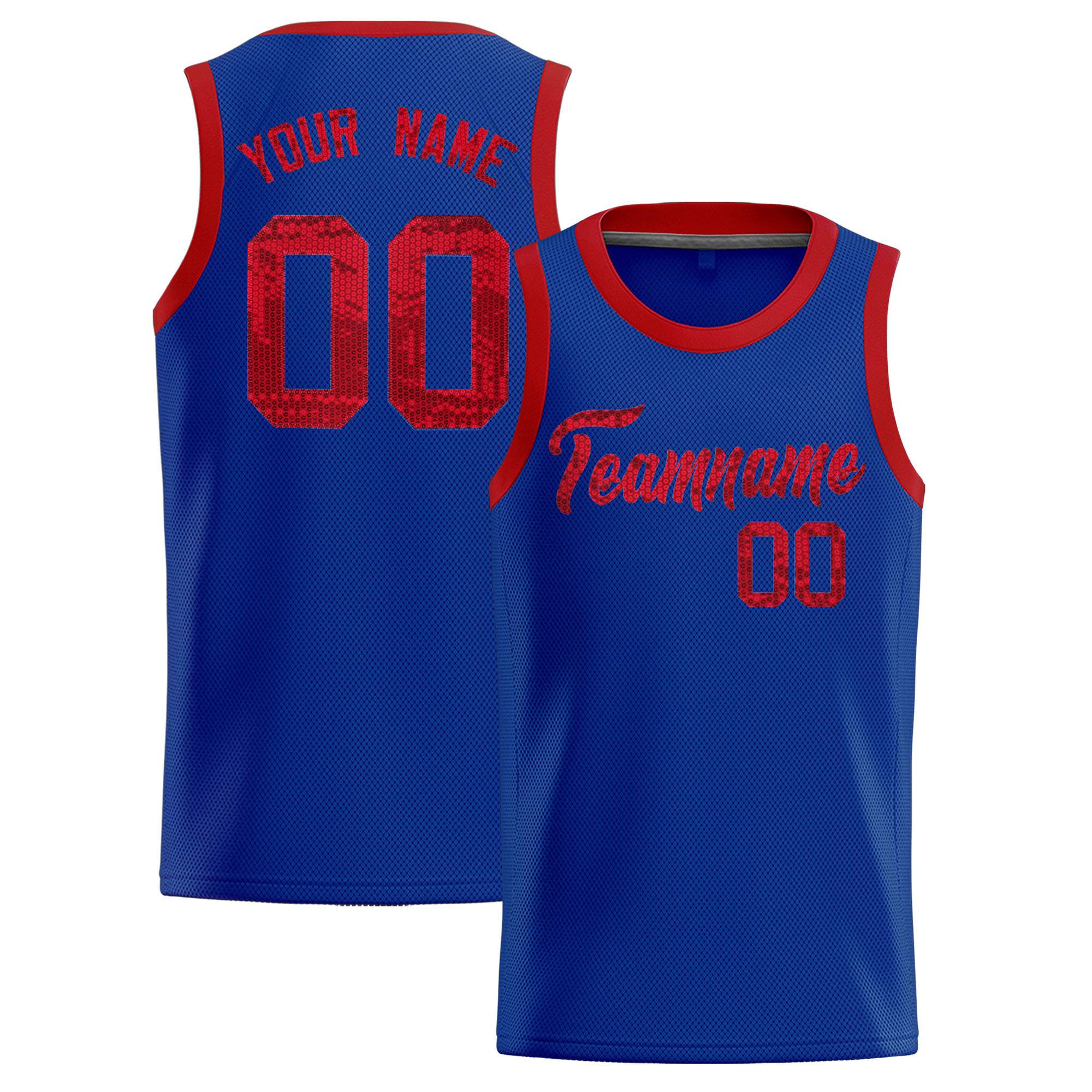 Custom Royal Sequined Tops Athletic Basketball Jersey|KXKSHOP