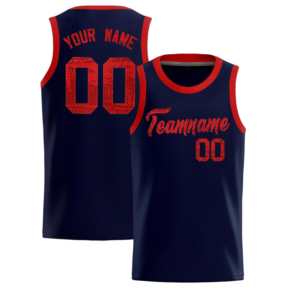 Custom Navy Sequined Tops Athletic Basketball Jersey|KXKSHOP