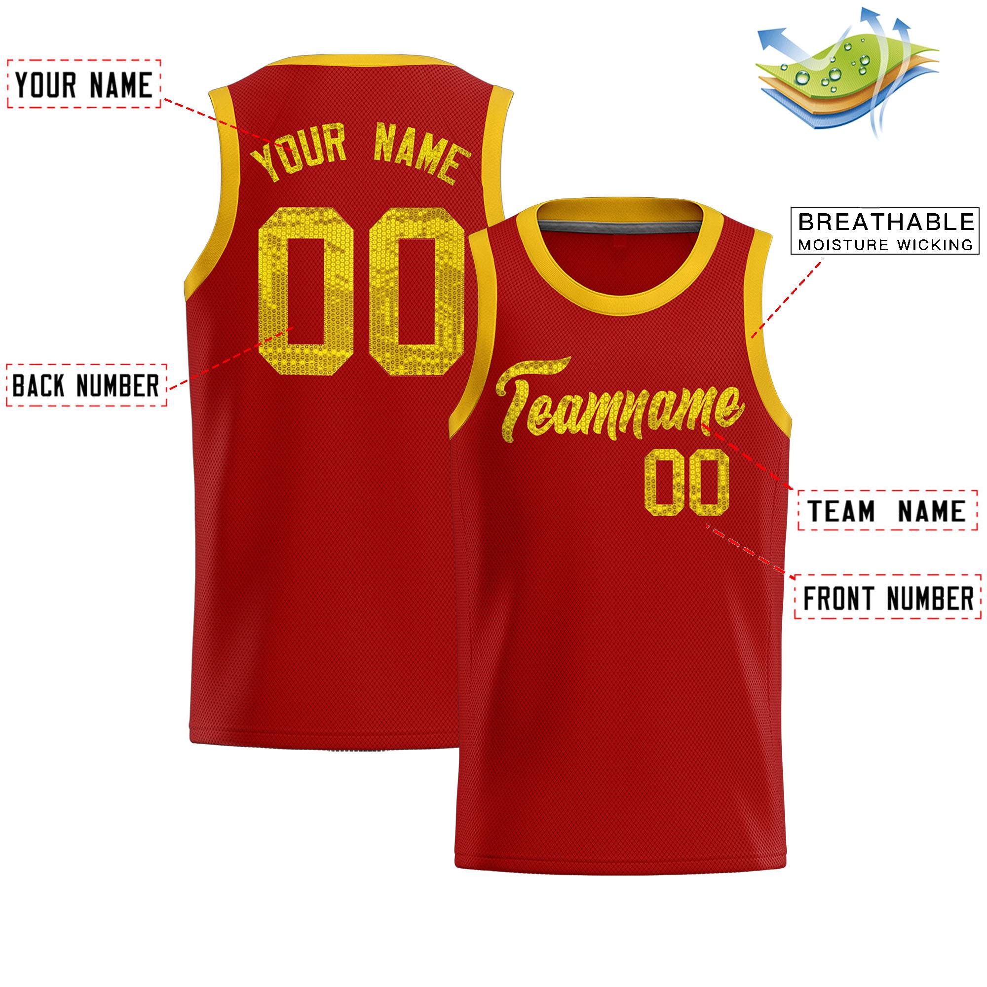 Custom Orange Sequined Tops Athletic Basketball Jersey|KXKSHOP
