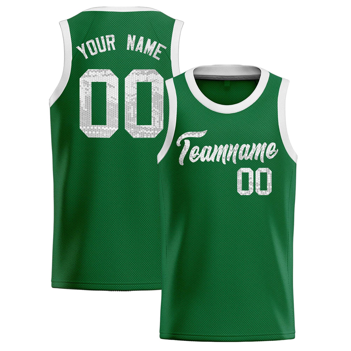 Custom Kelly Green Sequined Tops Athletic Basketball Jersey|KXKSHOP