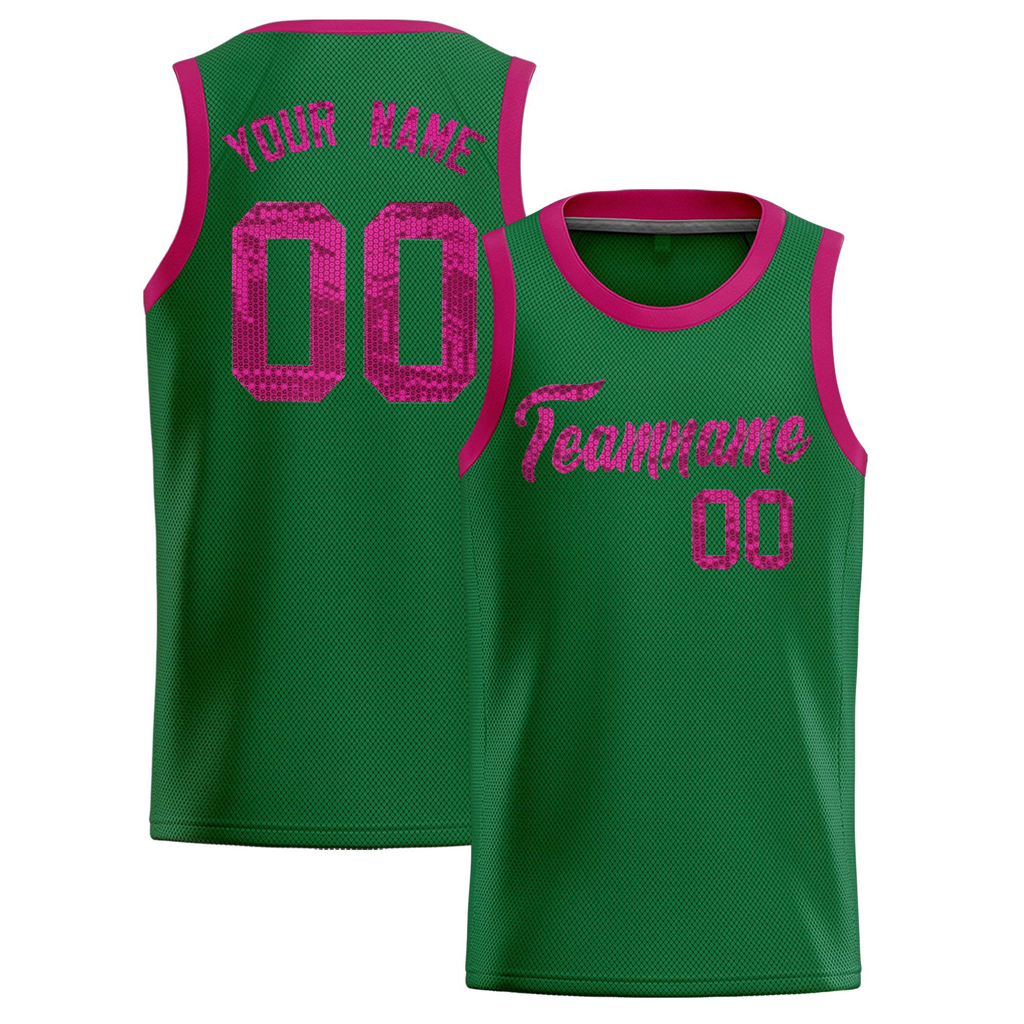 Custom Kelly Green Sequined Tops Athletic Basketball Jersey|KXKSHOP
