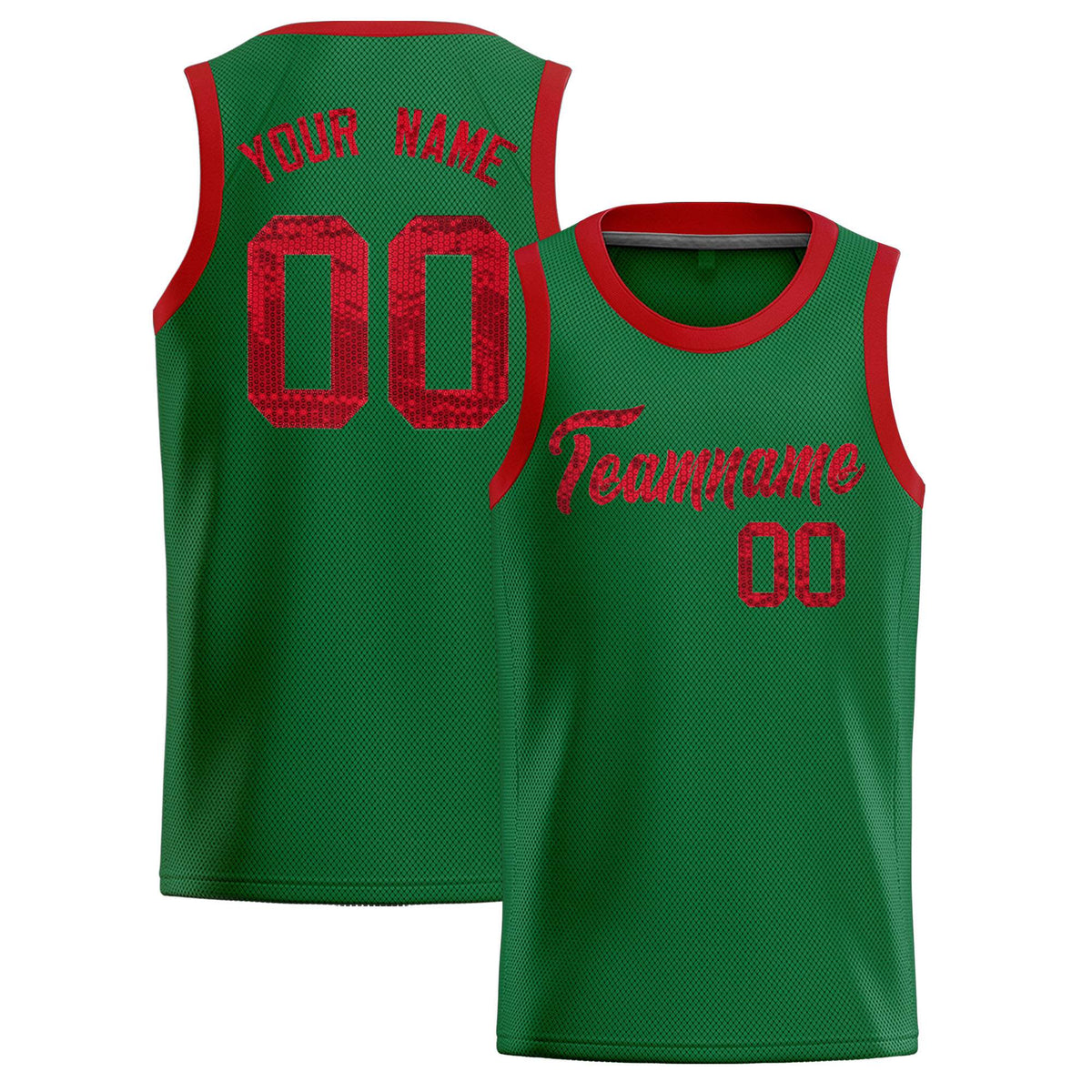 Custom Kelly Green Sequined Tops Athletic Basketball Jersey|KXKSHOP