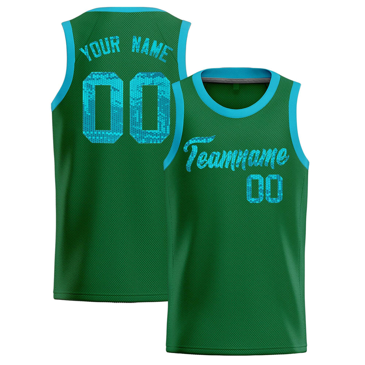 Custom Kelly Green Sequined Tops Athletic Basketball Jersey|KXKSHOP