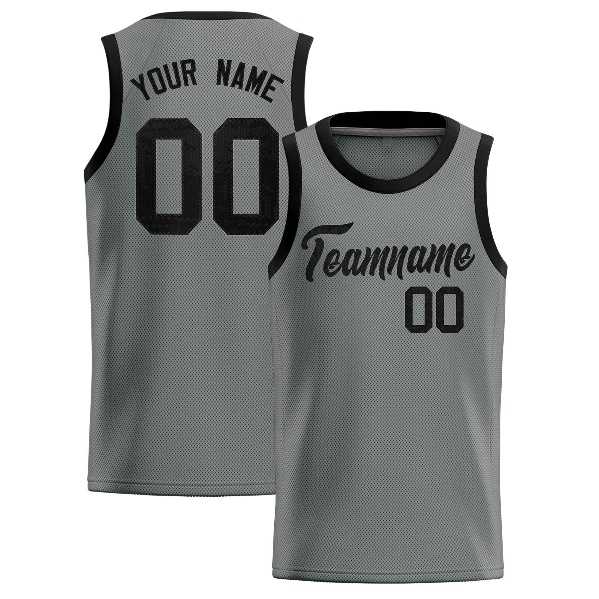 Custom Gray Sequined Tops Athletic Basketball Jersey|KXKSHOP