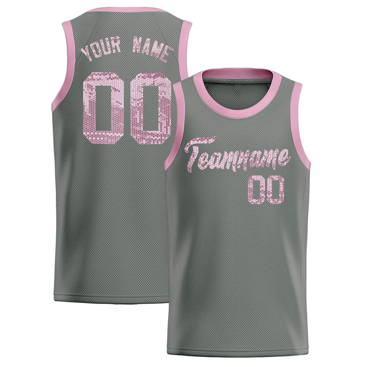 Custom Gray Sequined Tops Athletic Basketball Jersey|KXKSHOP