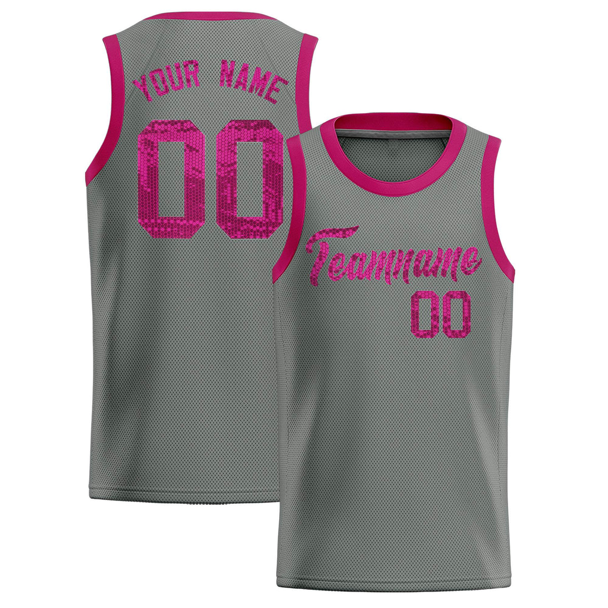 Custom Gray Sequined Tops Athletic Basketball Jersey|KXKSHOP