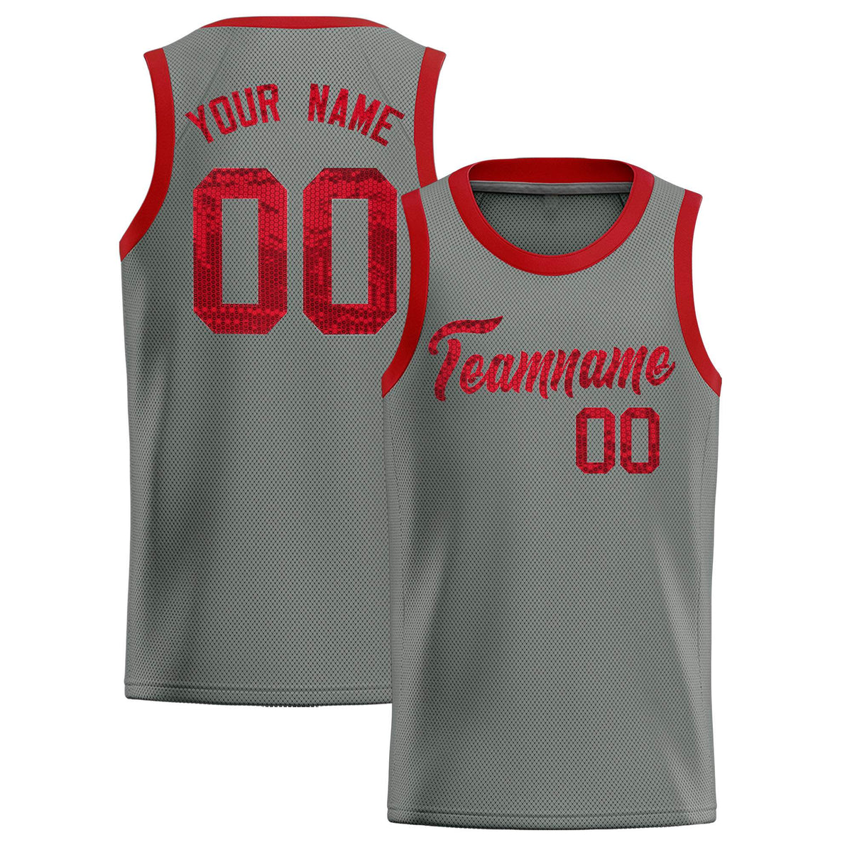 Custom Gray Sequined Tops Athletic Basketball Jersey|KXKSHOP