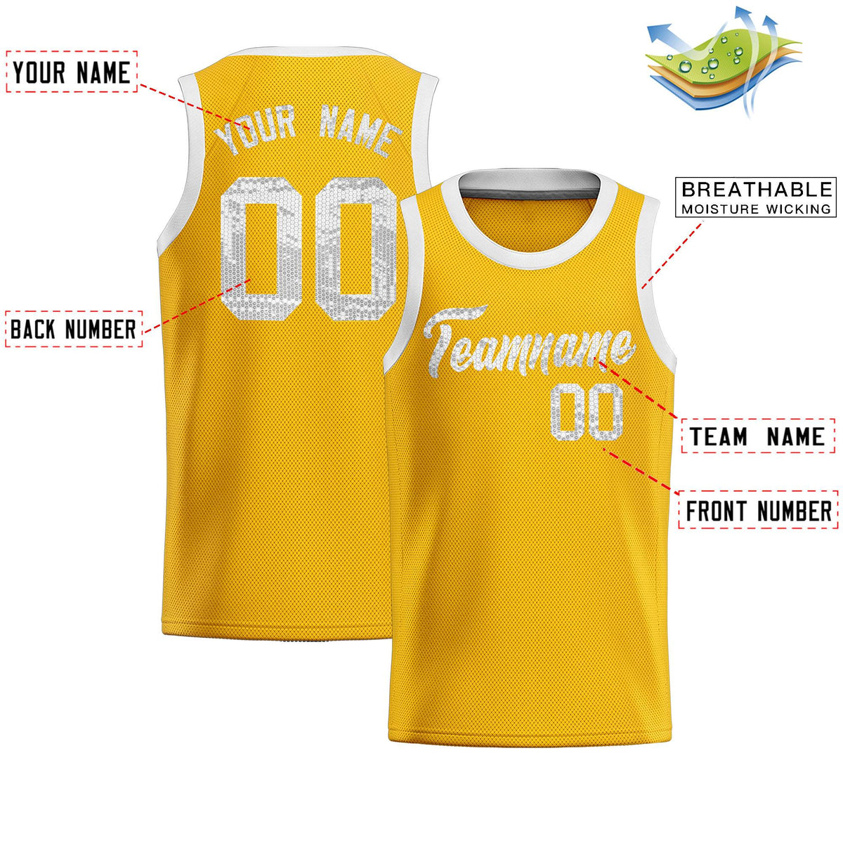 Custom Gold Sequined Tops Athletic Basketball Jersey|KXKSHOP