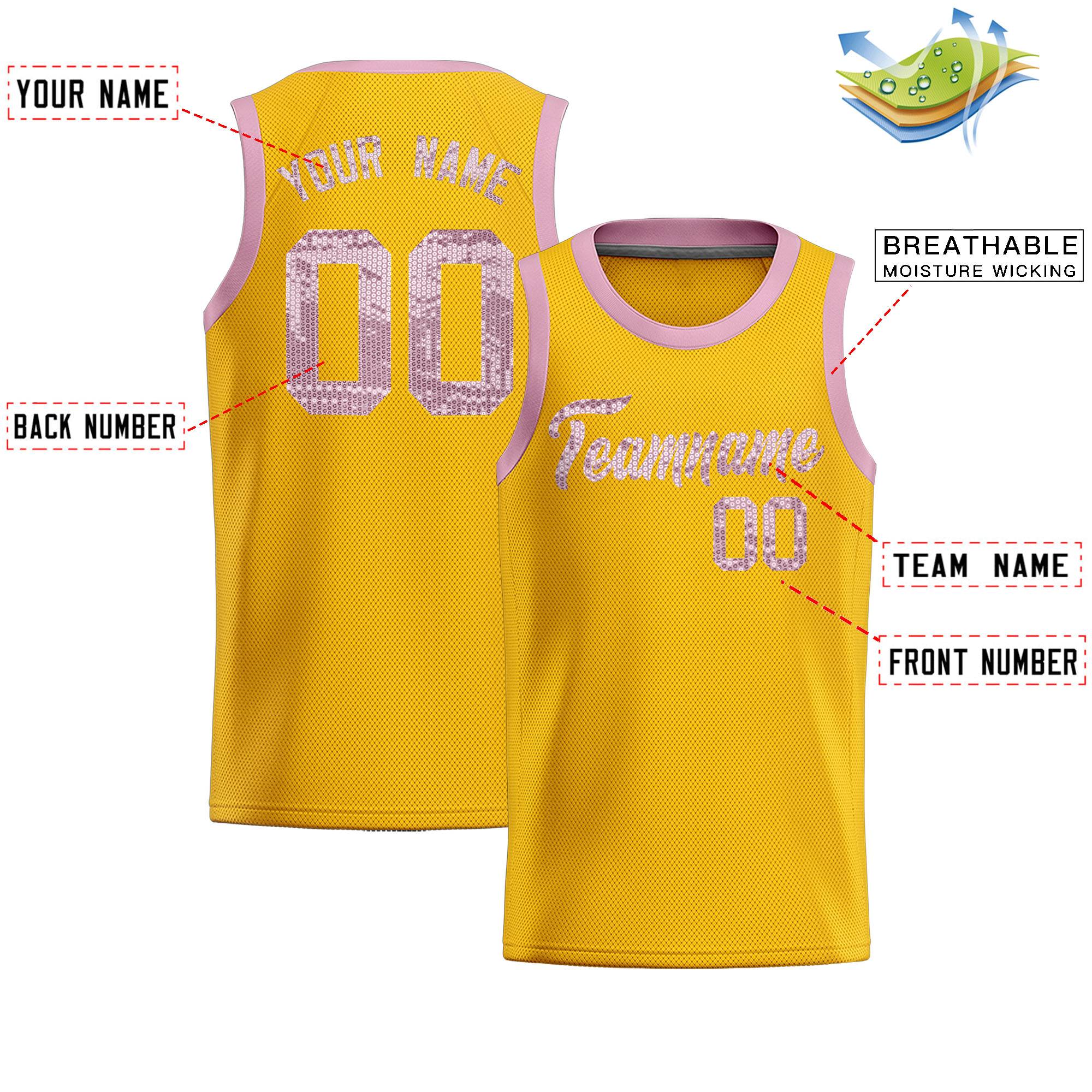 Custom Gold Sequined Tops Athletic Basketball Jersey|KXKSHOP