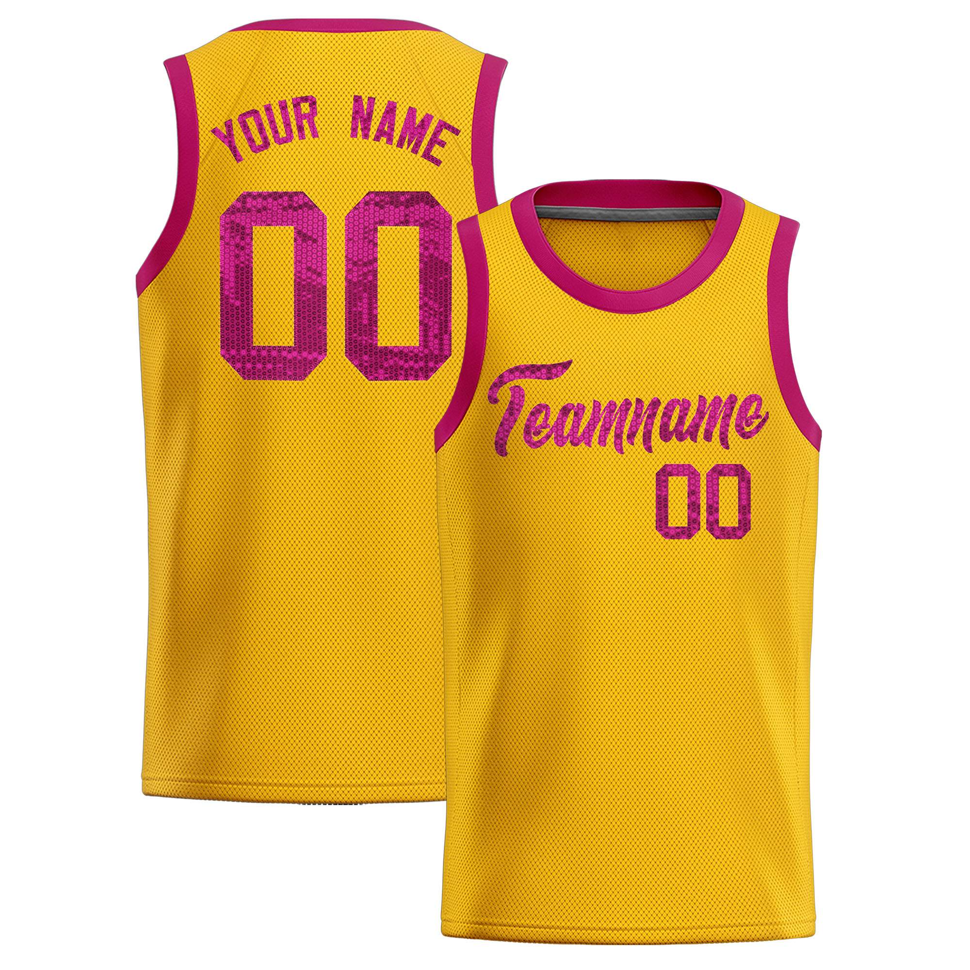Custom Gold Sequined Tops Athletic Basketball Jersey|KXKSHOP