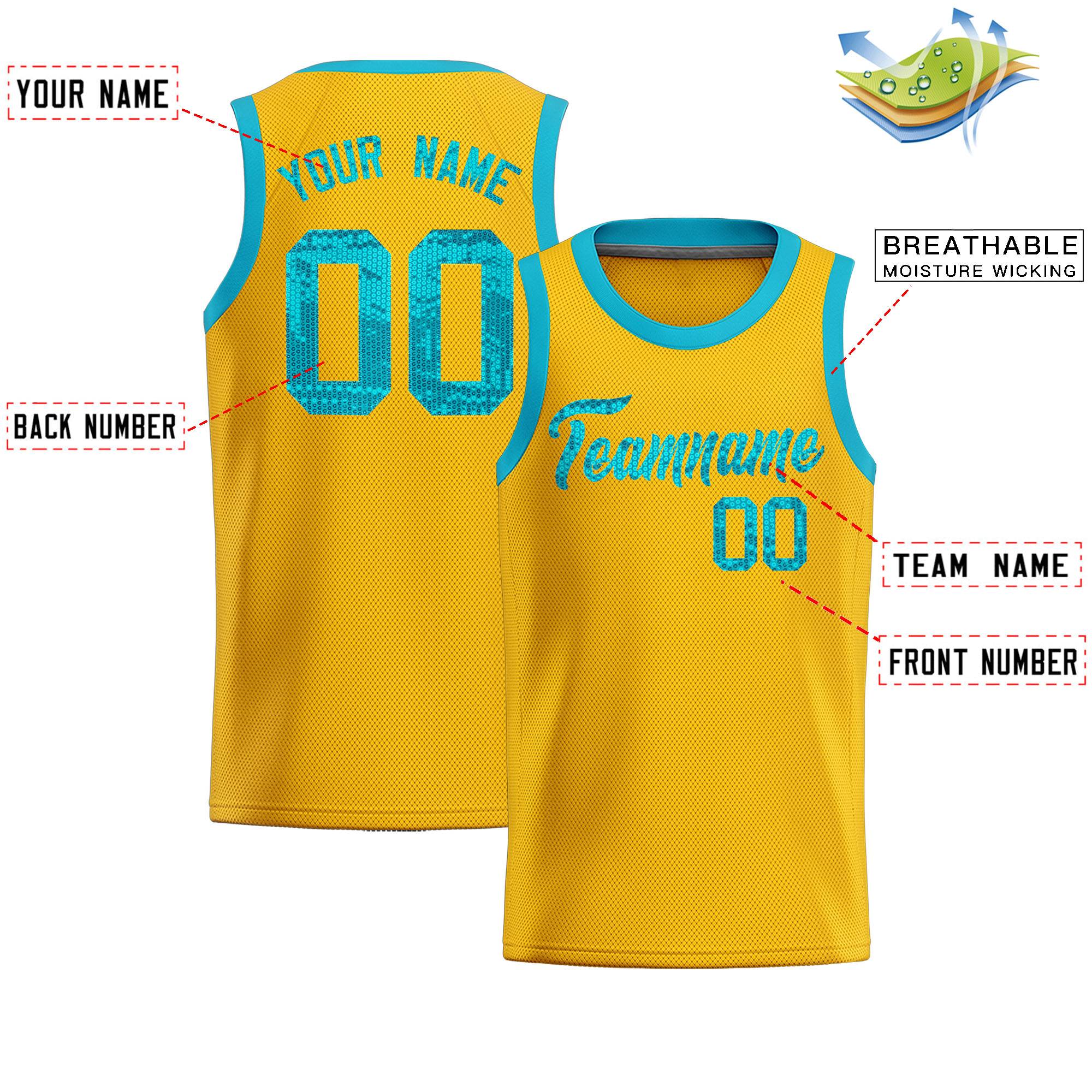 Custom Gold Sequined Tops Athletic Basketball Jersey|KXKSHOP