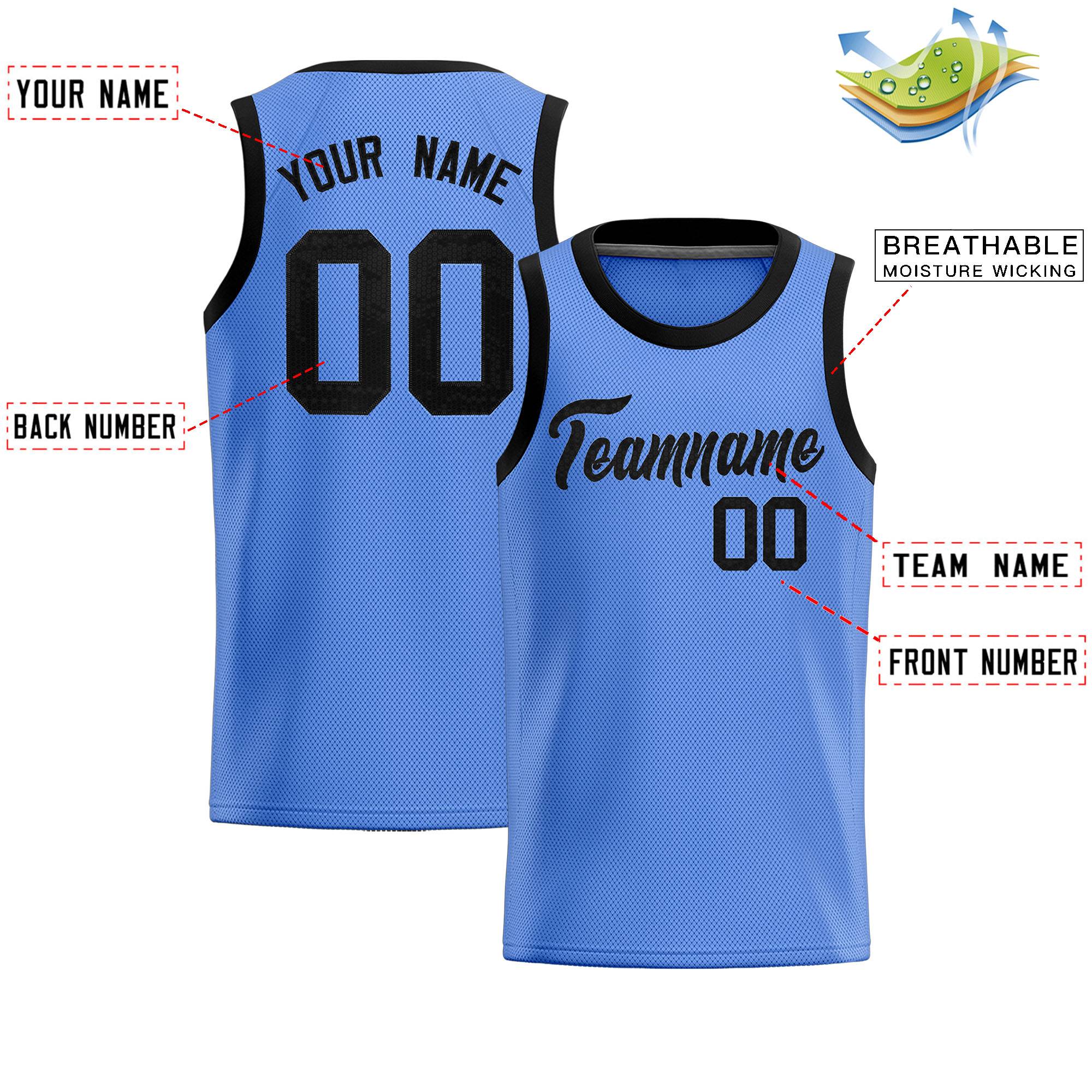 Custom Light Blue Sequined Tops Athletic Basketball Jersey|KXKSHOP