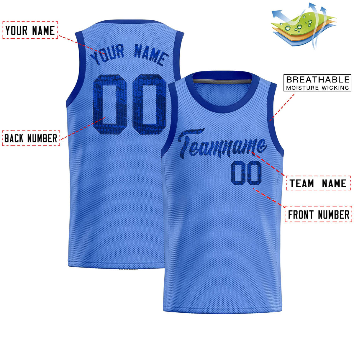 Custom Light Blue Sequined Tops Athletic Basketball Jersey|KXKSHOP