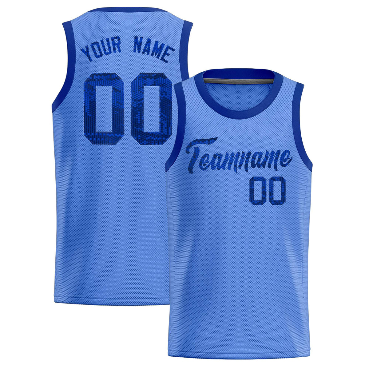 Custom Light Blue Sequined Tops Athletic Basketball Jersey|KXKSHOP