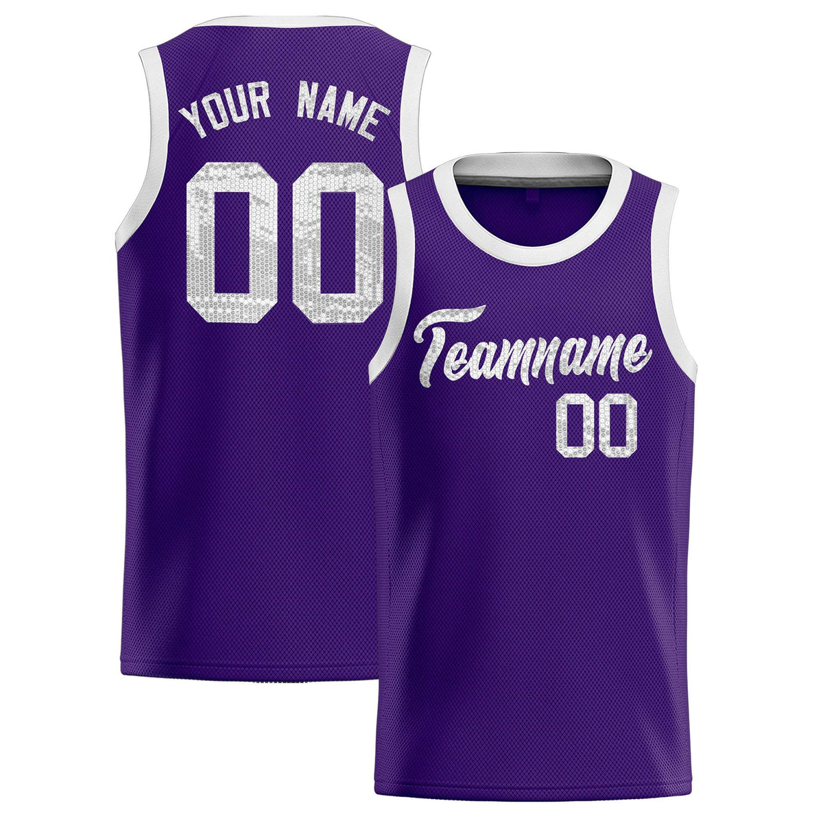 Custom Purple Sequined Tops Athletic Basketball Jersey|KXKSHOP