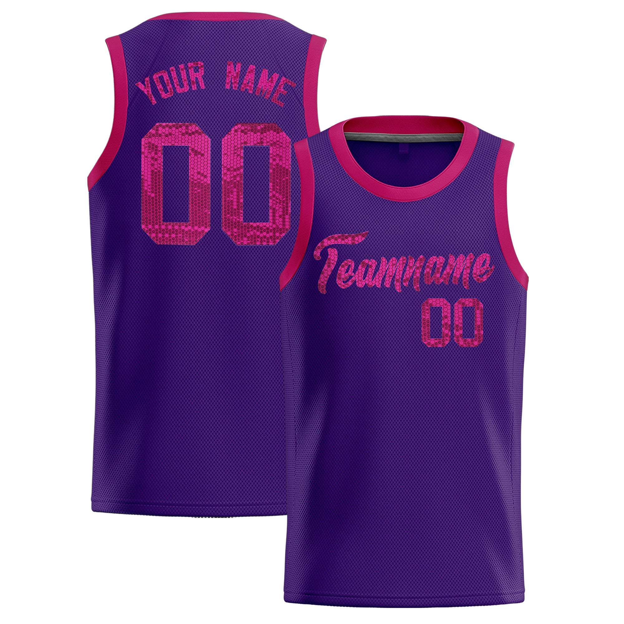 Custom Purple Sequined Tops Athletic Basketball Jersey|KXKSHOP