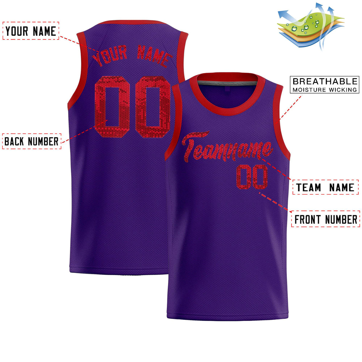 Custom Purple Sequined Tops Athletic Basketball Jersey|KXKSHOP