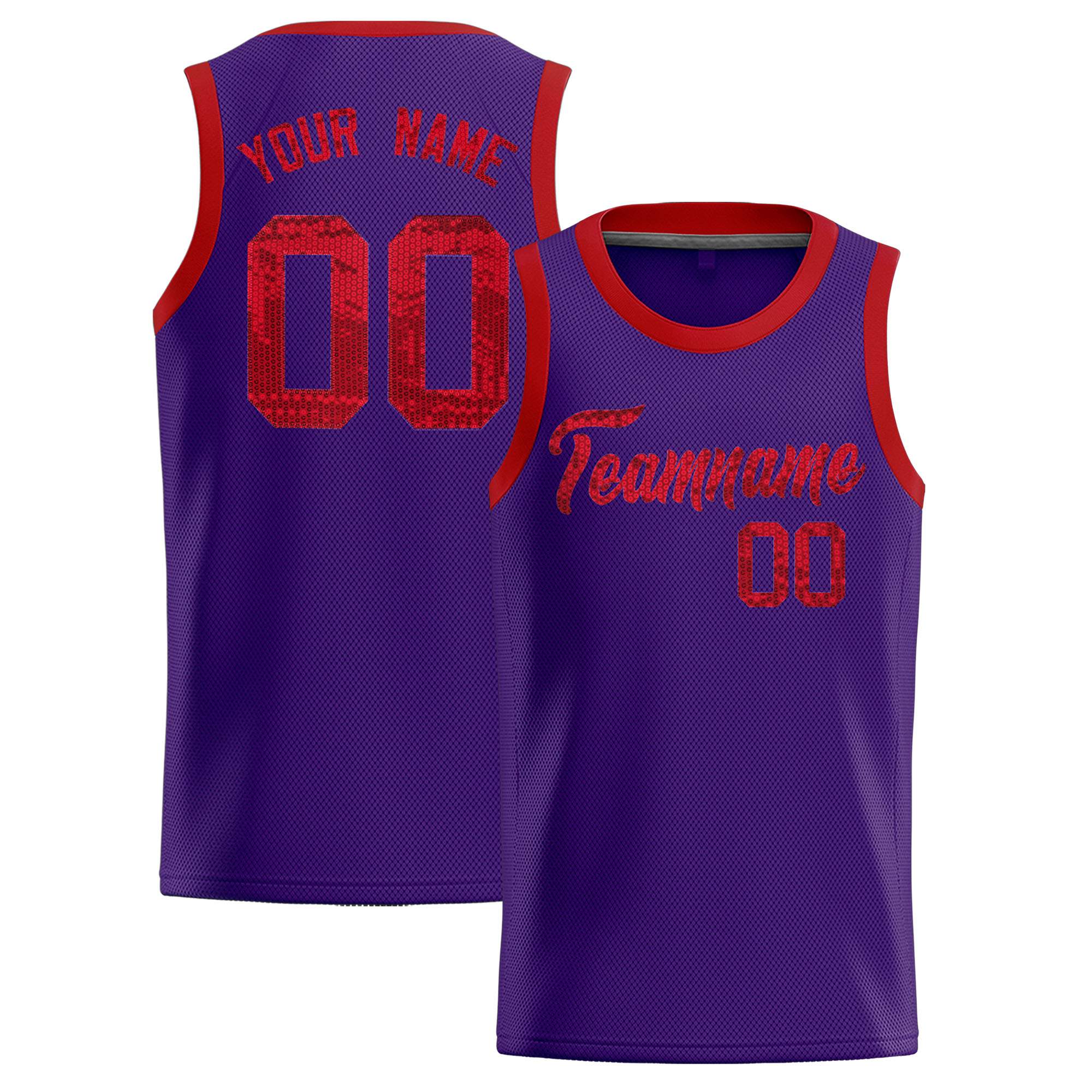 Custom Purple Sequined Tops Athletic Basketball Jersey|KXKSHOP