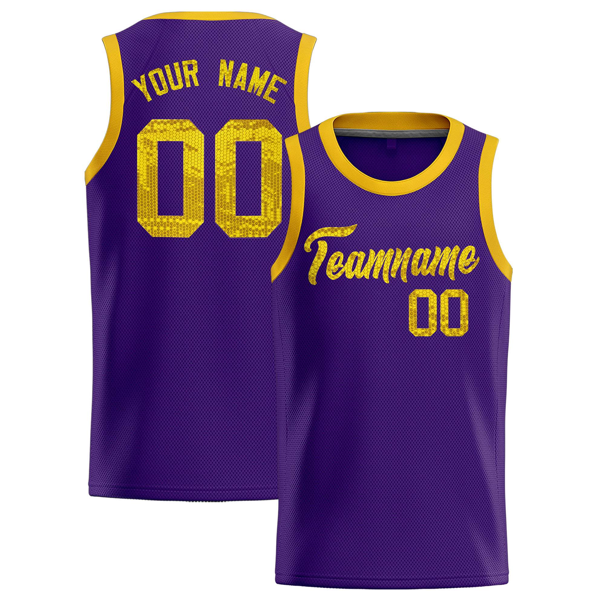 Custom Purple Sequined Tops Athletic Basketball Jersey|KXKSHOP