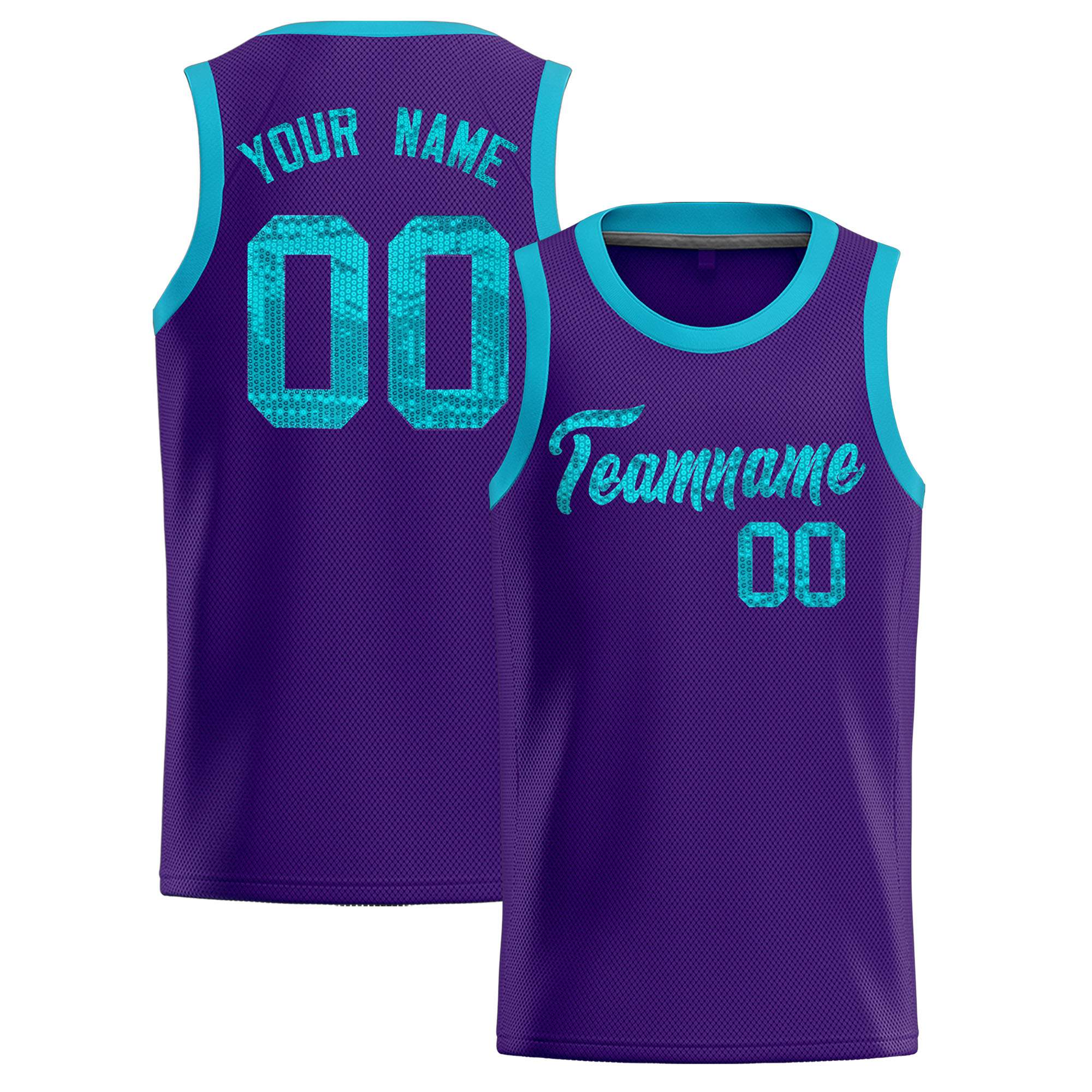 Custom Purple Sequined Tops Athletic Basketball Jersey|KXKSHOP