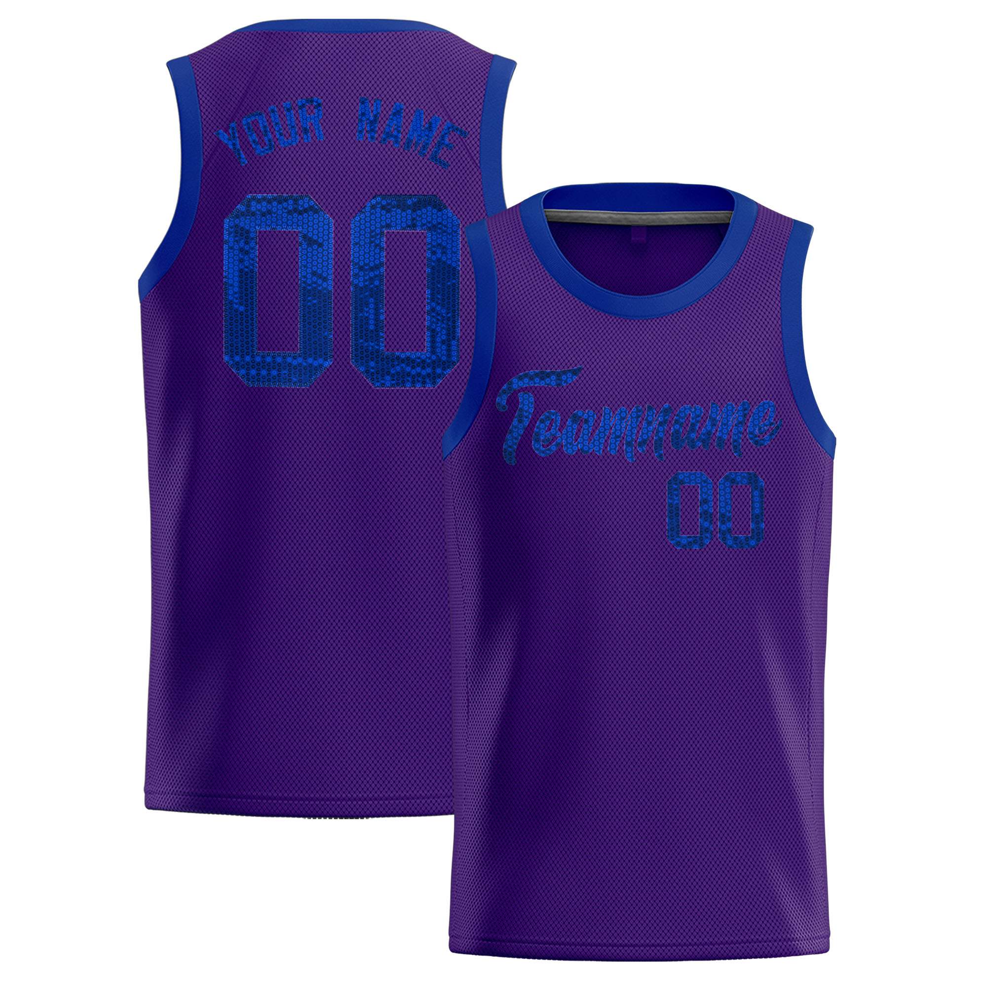 Custom Purple Sequined Tops Athletic Basketball Jersey|KXKSHOP