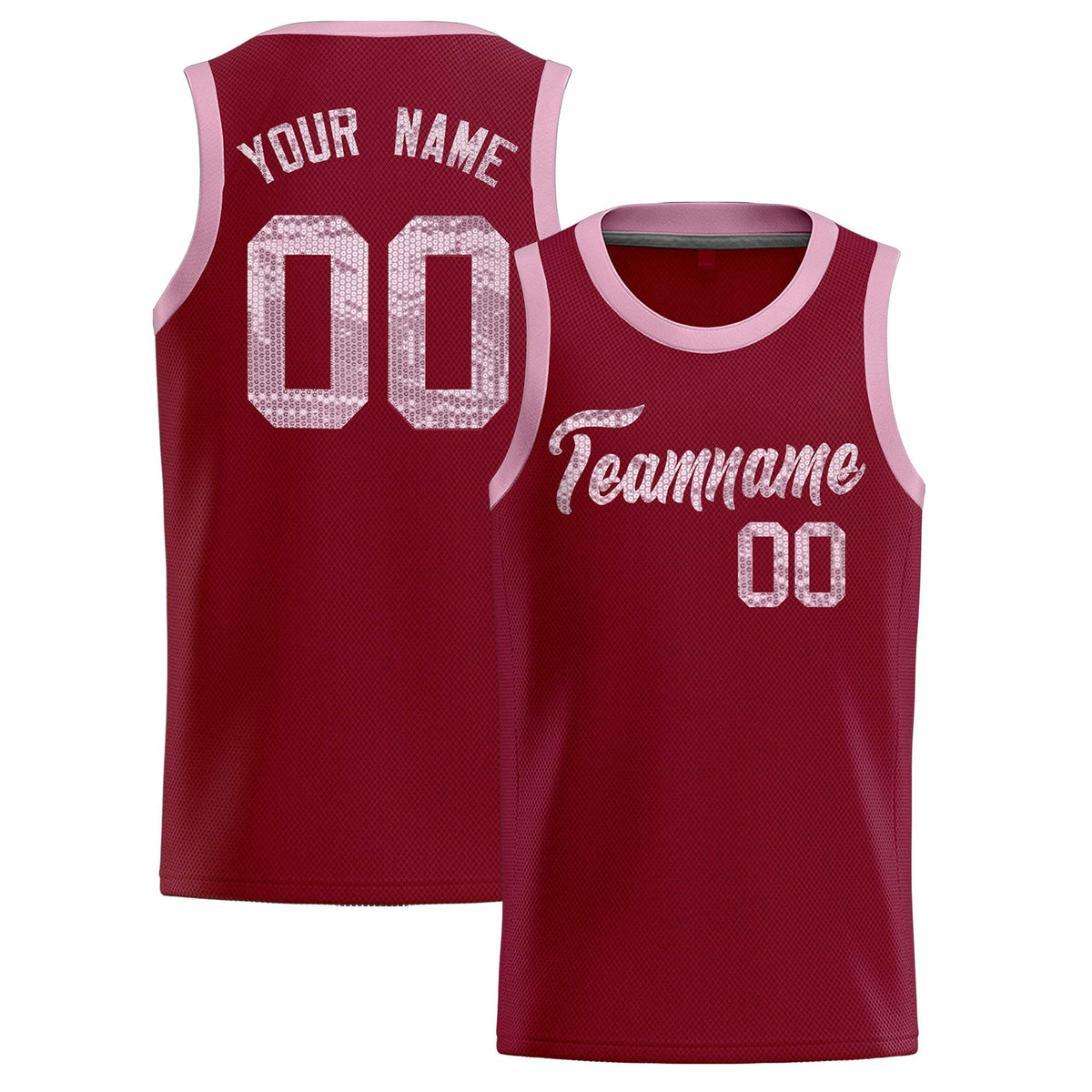 Custom Crimson Sequined Tops Athletic Basketball Jersey|KXKSHOP