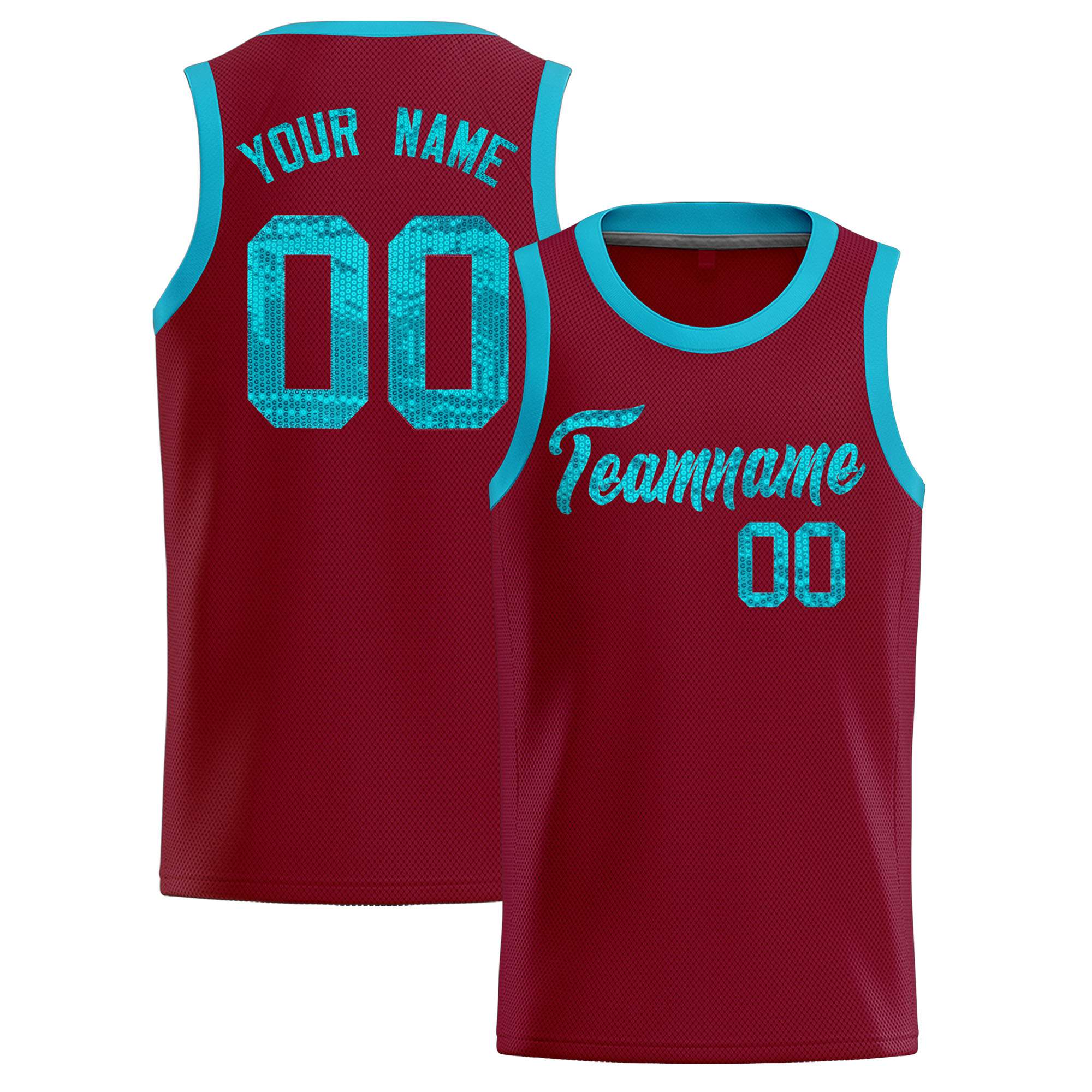 Custom Crimson Sequined Tops Athletic Basketball Jersey|KXKSHOP