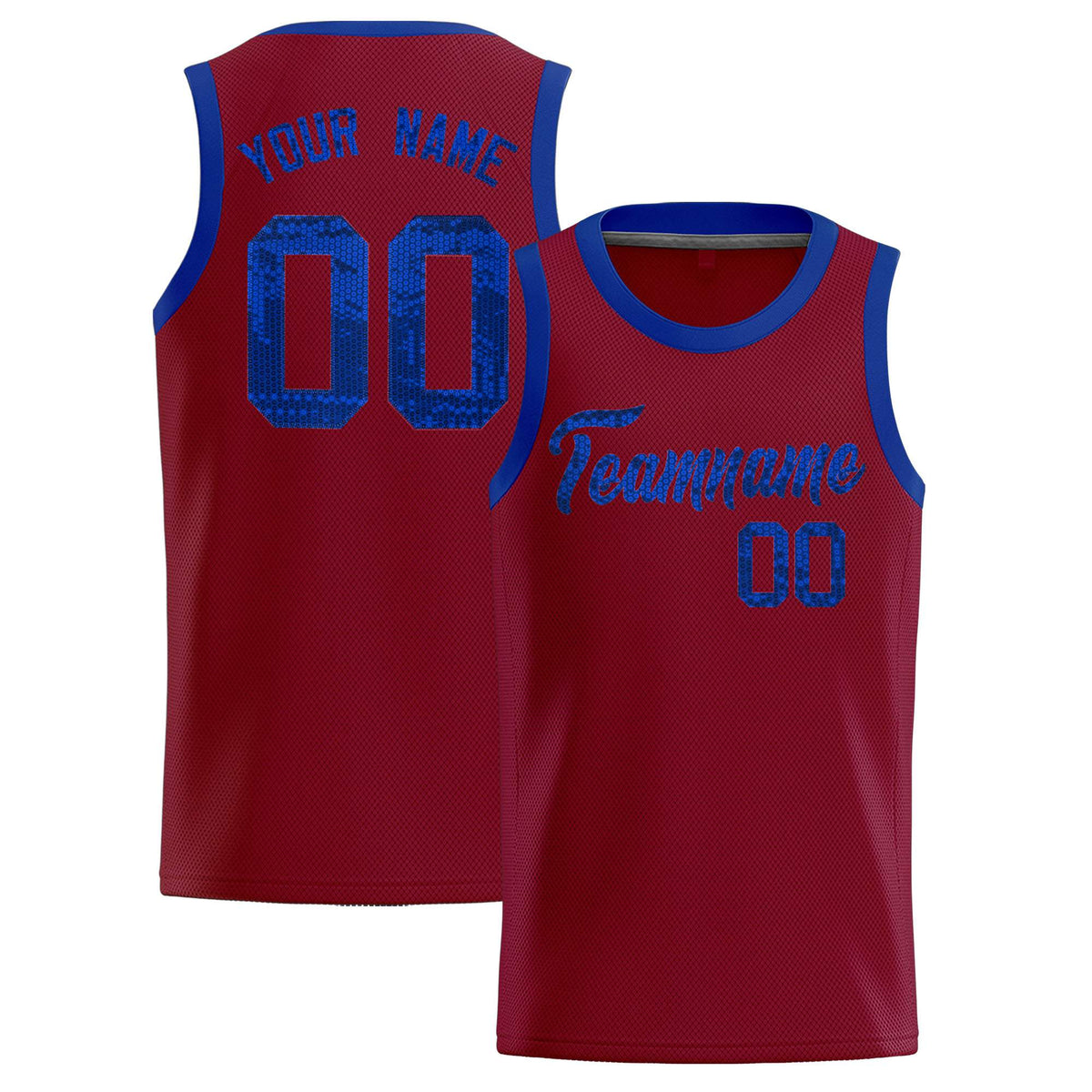 Custom Crimson Sequined Tops Athletic Basketball Jersey|KXKSHOP