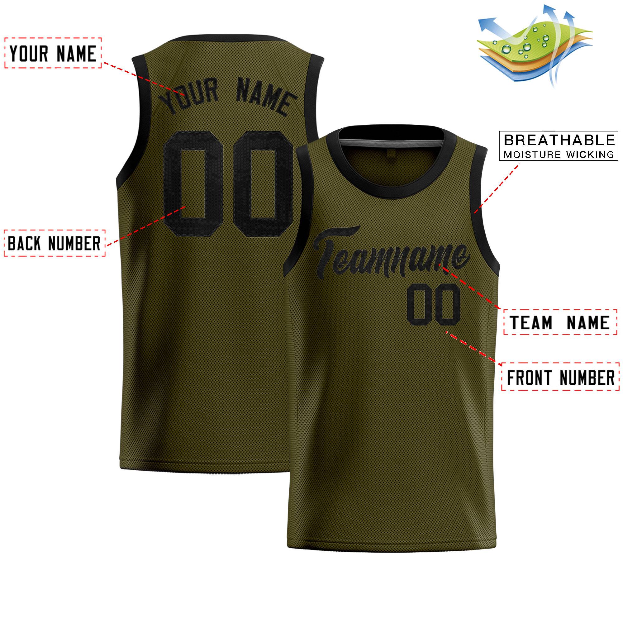 Custom Olive Sequined Tops Athletic Basketball Jersey|KXKSHOP