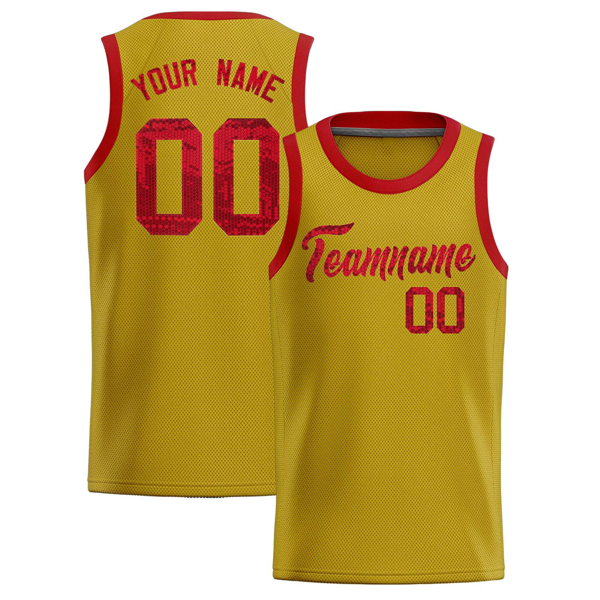 Custom Old Gold Sequined Tops Athletic Basketball Jersey|KXKSHOP