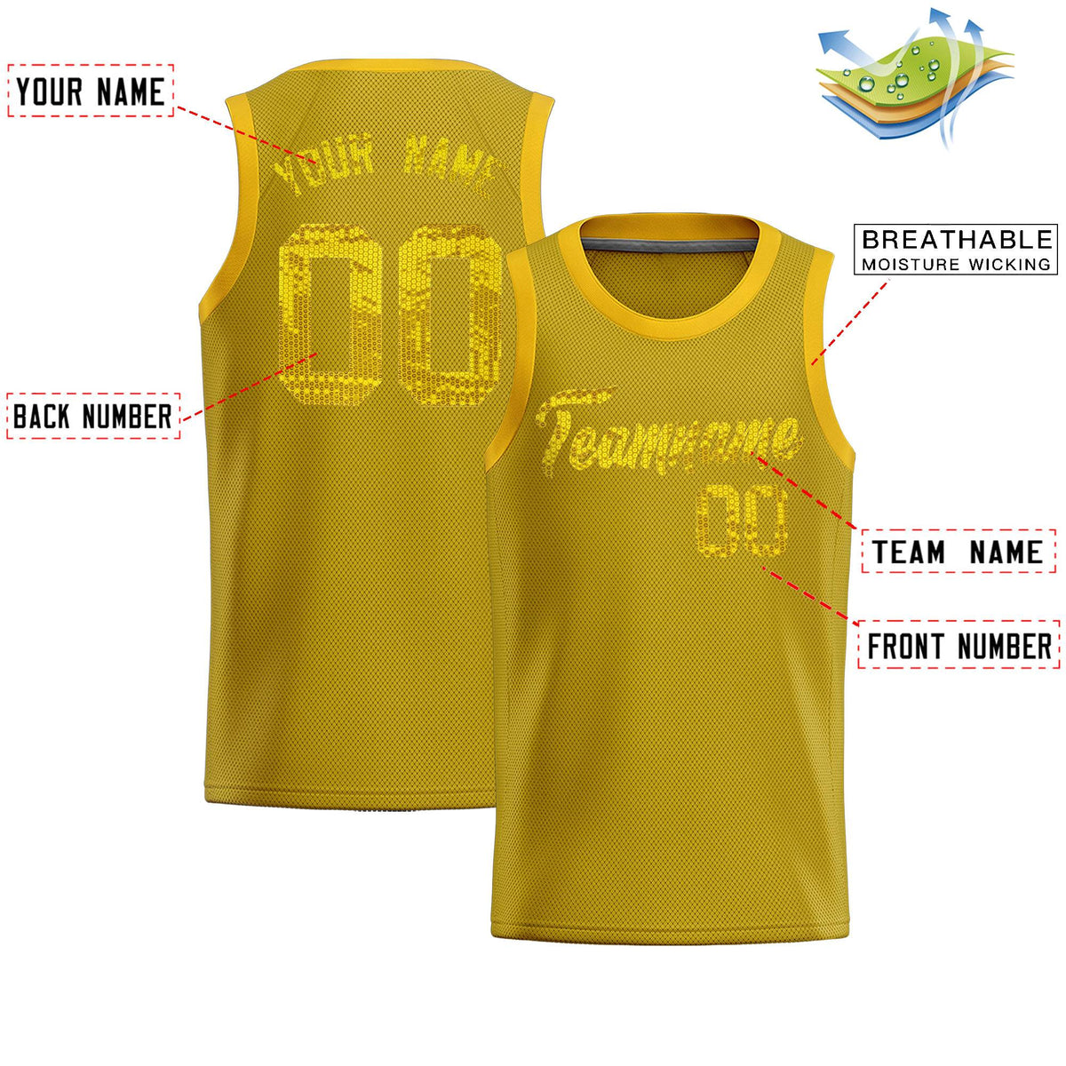 Custom Old Gold Sequined Tops Athletic Basketball Jersey|KXKSHOP