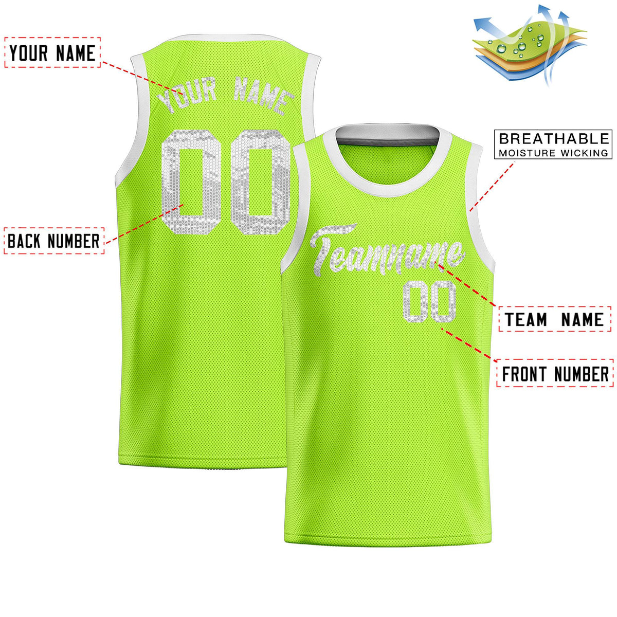 Custom Kelly Green Sequined Tops Athletic Basketball Jersey|KXKSHOP