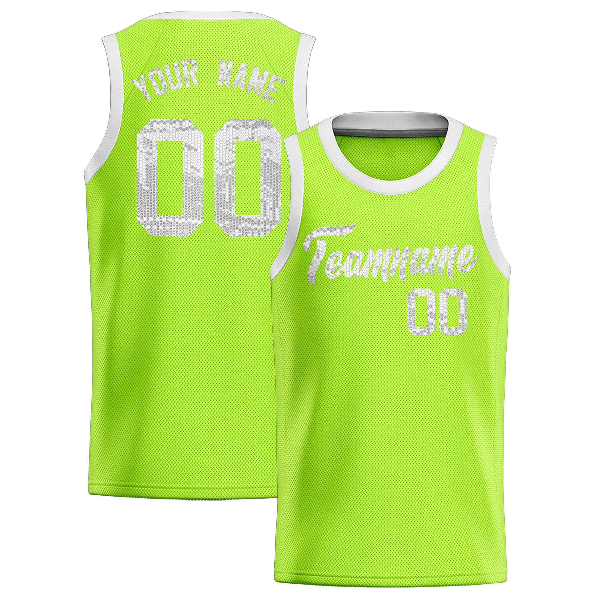 Custom Kelly Green Sequined Tops Athletic Basketball Jersey|KXKSHOP