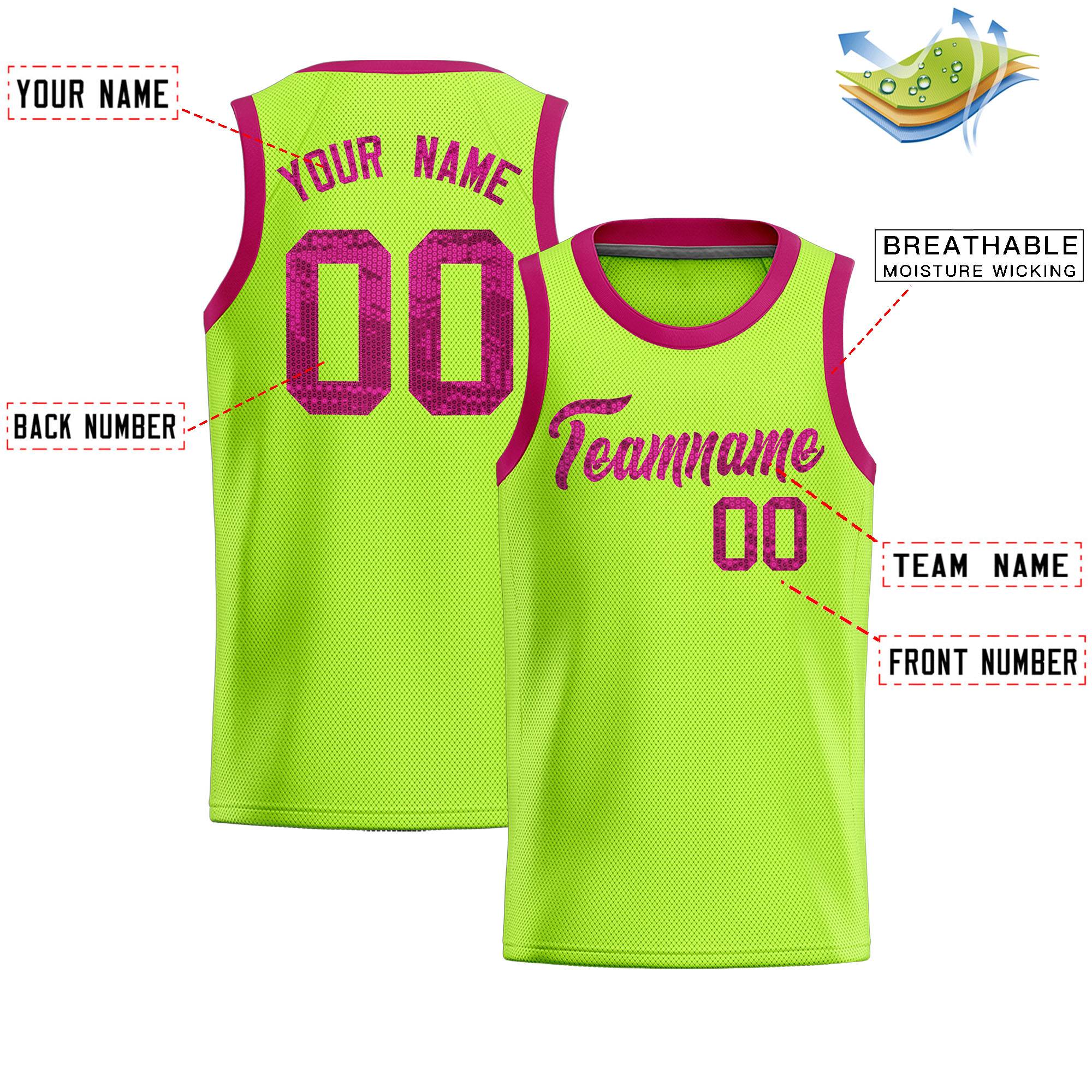 Custom Kelly Green Sequined Tops Athletic Basketball Jersey|KXKSHOP