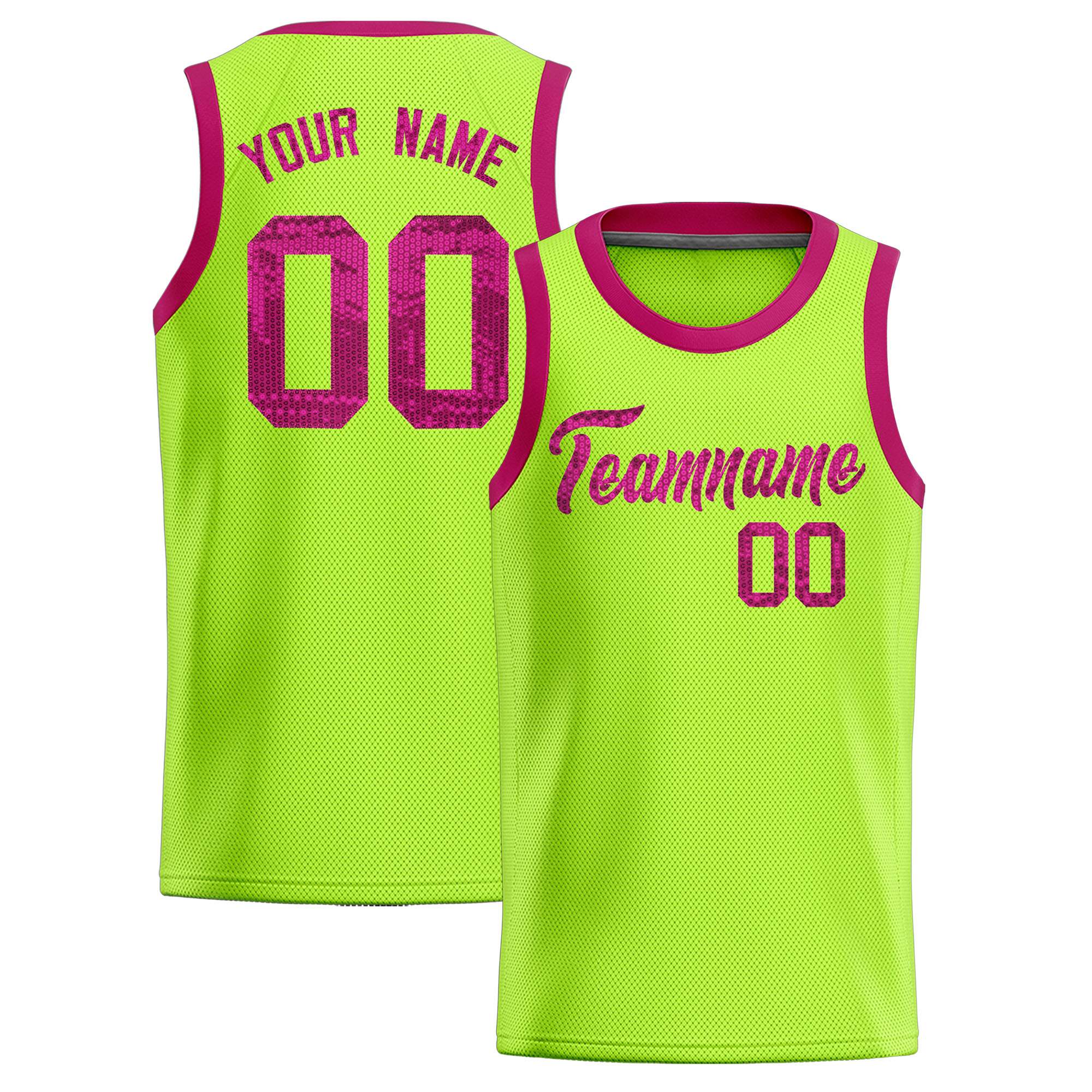 Custom Kelly Green Sequined Tops Athletic Basketball Jersey|KXKSHOP