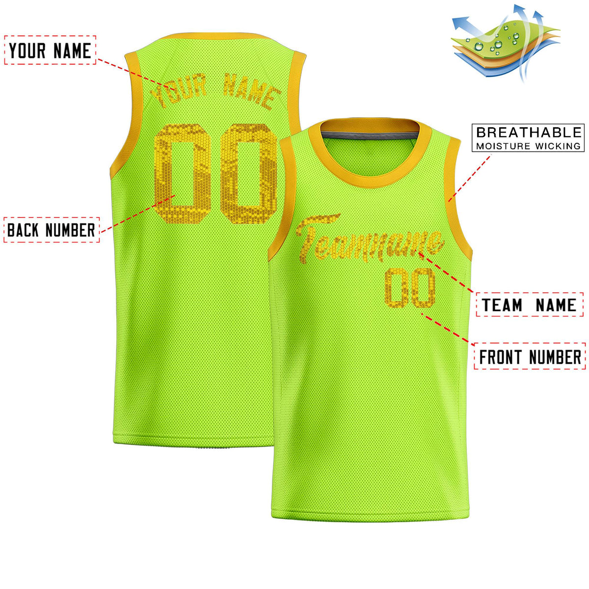 Custom Kelly Green Sequined Tops Athletic Basketball Jersey|KXKSHOP