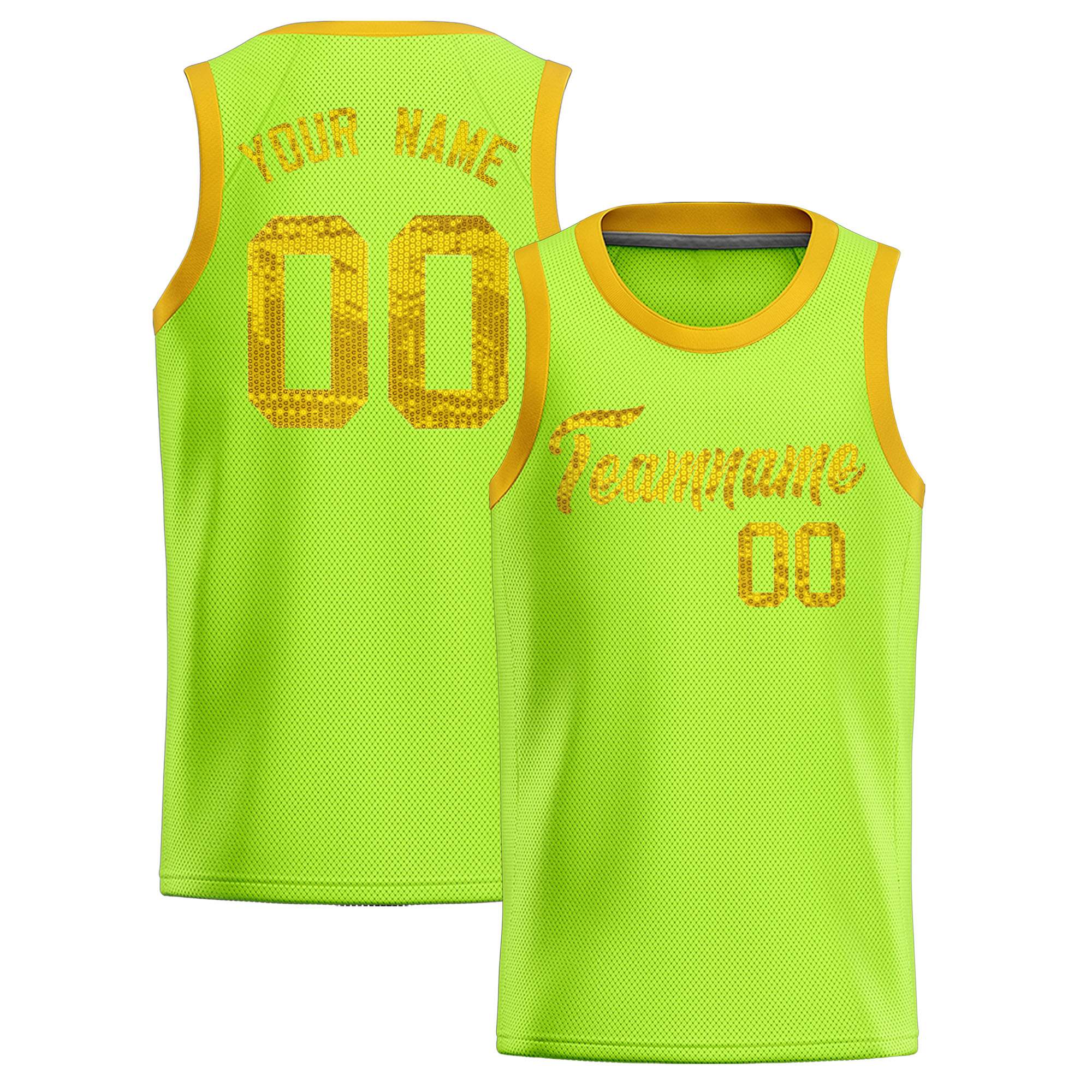 Custom Kelly Green Sequined Tops Athletic Basketball Jersey|KXKSHOP