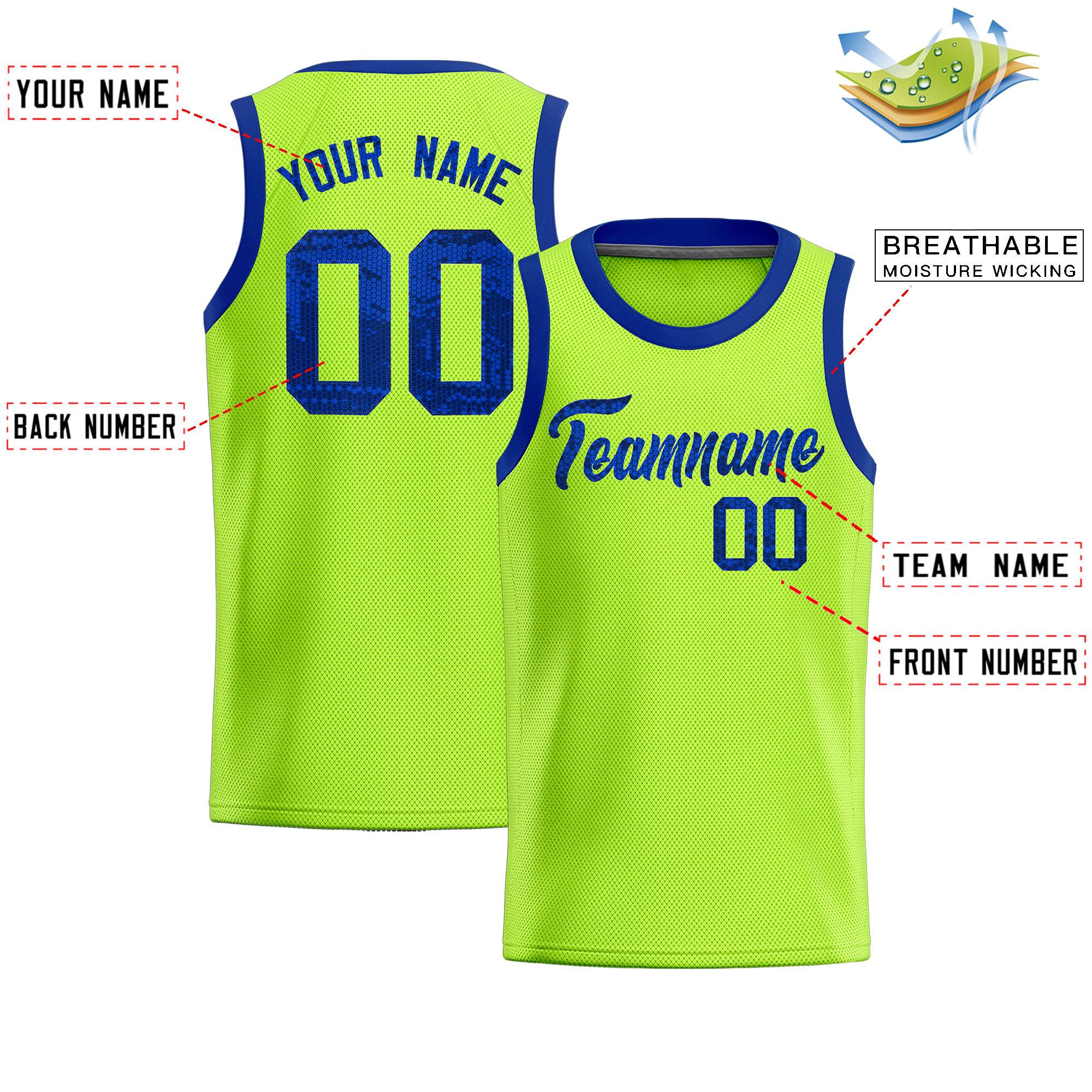 Custom Kelly Green Sequined Tops Athletic Basketball Jersey|KXKSHOP