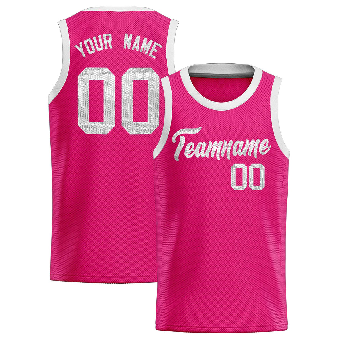 Custom Pink Sequined Tops Athletic Basketball Jersey|KXKSHOP