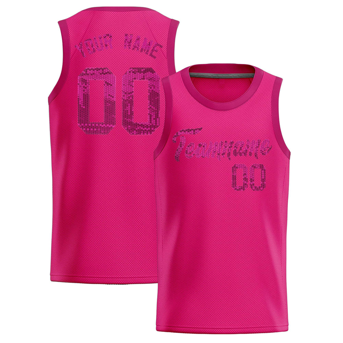 Custom Pink Sequined Tops Athletic Basketball Jersey|KXKSHOP