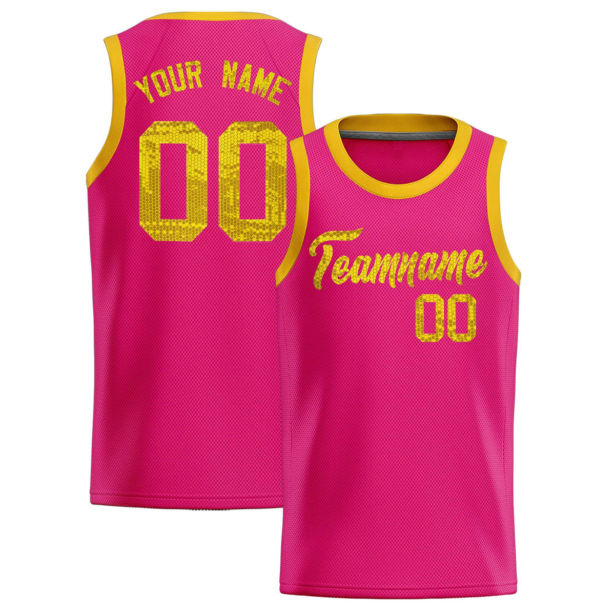Custom Pink Sequined Tops Athletic Basketball Jersey|KXKSHOP