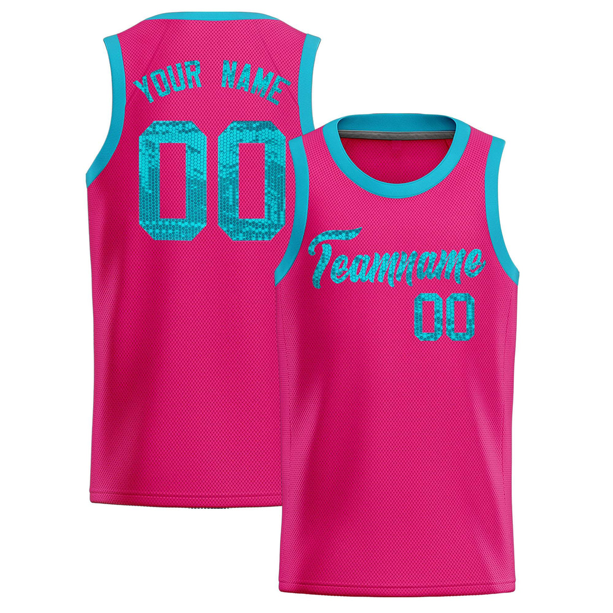 Custom Pink Sequined Tops Athletic Basketball Jersey|KXKSHOP