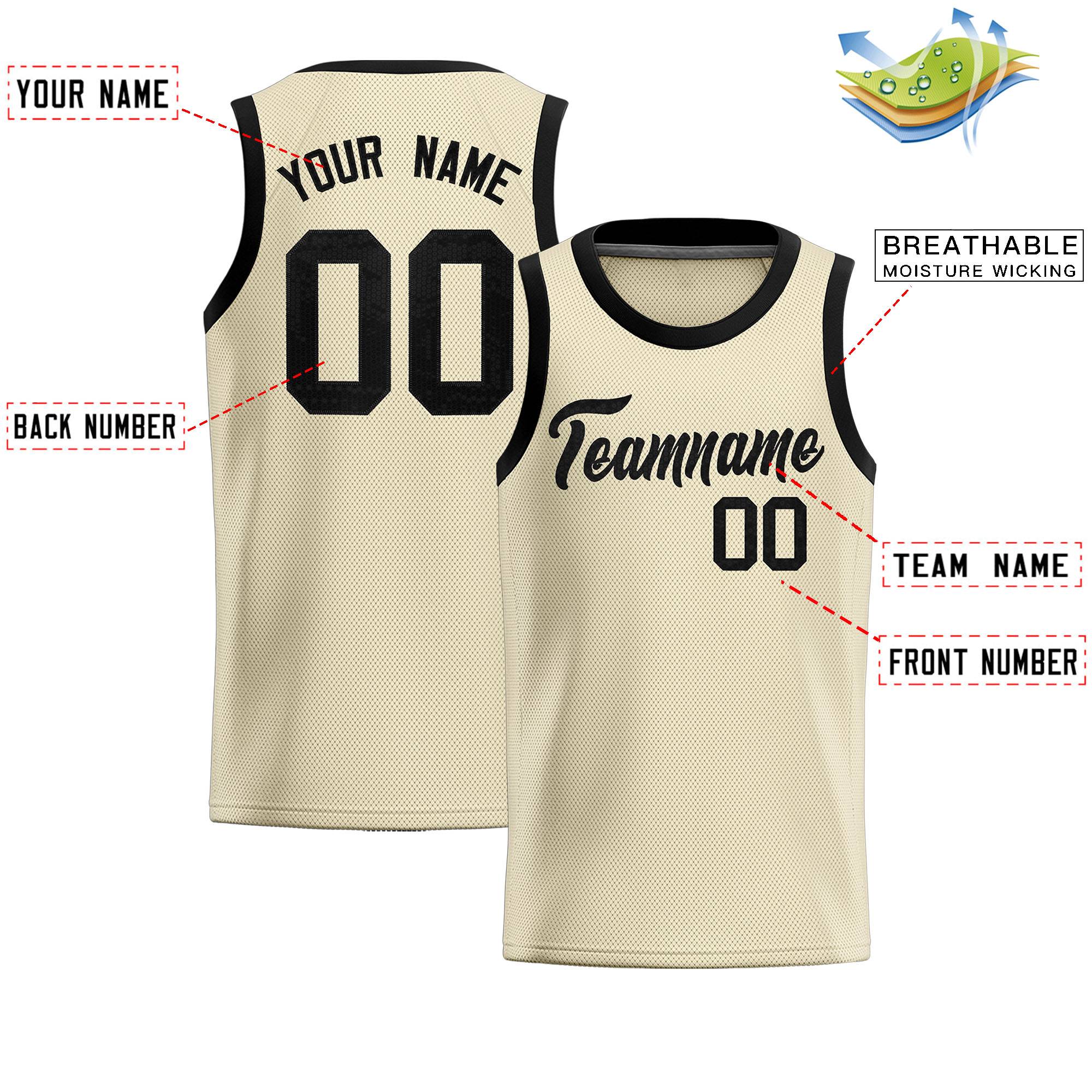 Custom Cream Sequined Tops Athletic Basketball Jersey|KXKSHOP